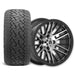 Empire Switch SWGB3 14x7 Gloss Black Machined Face with X Comp Golf A/T Tire golf cart wheel and tire