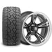 Empire Rodder RD1 14x7 Black Polished Wheel with X Comp Golf X/T Tire golf cart wheel and tire