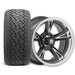 Empire Rodder RD1 14x7 Black Polished Wheel with X Comp Golf A/T Tire golf cart wheel and tire