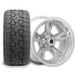 Empire Rodder RD2 14x7 Silver Polished Wheel with X Comp Golf X/T Tire golf cart wheel and tire