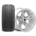 Empire Rodder RD2 14x7 Silver Polished Wheel with X Comp Golf A/T Tire golf cart wheel and tire