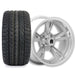 Empire Rodder RD2 14x7 Silver Polished Wheel with X Comp Golf H/T Tire golf cart wheel and tire