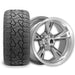 Empire Rodder RD4 14x7 Charcoal Machined Wheel with X Comp Golf X/T Tire golf cart wheel and tire