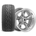 Empire Rodder RD4 14x7 Charcoal Machined Wheel with X Comp Golf A/T Tire golf cart wheel and tire