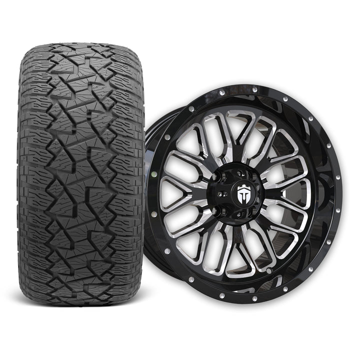 Empire Crown C2 15x7 Wheel with X Comp Golf A/T Tire golf cart wheel and tire