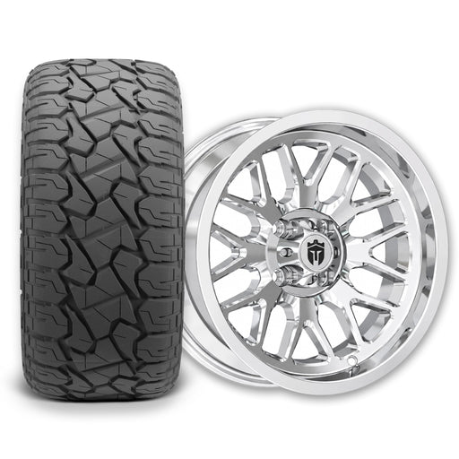Empire Crown C4 15x7 Chrome Wheel with X Comp X/T 23x10R15 Tire golf cart wheel and tire