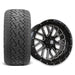Empire Knight K2 15x7 Gloss Black with Milled Accents Wheel with X Comp Golf A/T Tire golf cart wheel and tire
