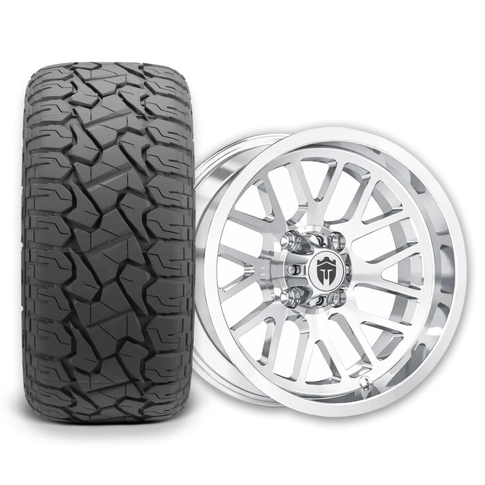 Empire Knight K4 15x7 Chrome Wheel with X Comp Golf X/T 23x10R15 Tire golf cart wheel and tire