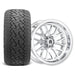 Empire Knight K4 15x7 Chrome Wheel with X Comp Golf A/T 23x10R15 Tire golf cart wheel and tire