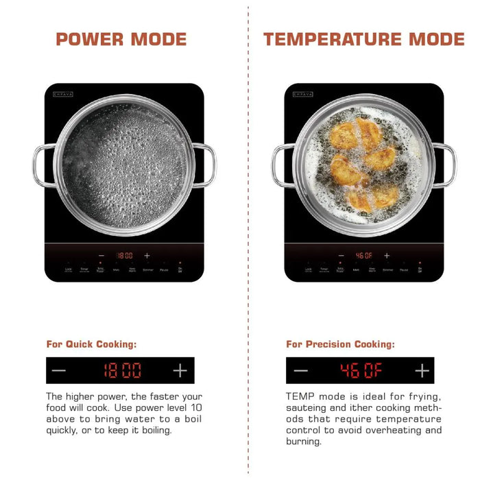 Empava EMPV-11EC06 slim portable induction cooktop, 2 15/32 inches tall