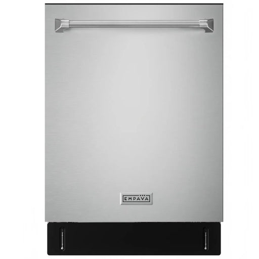 Empava EMPV-24BDW51 24 inch built-in dishwasher in stainless steel, front view with door closed