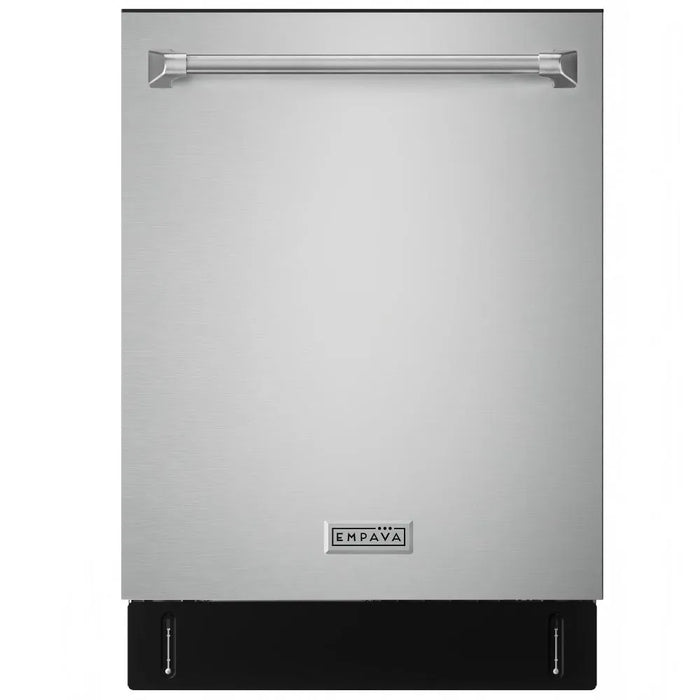 Empava EMPV-24BDW51 24 inch built-in dishwasher in stainless steel, front view with door closed