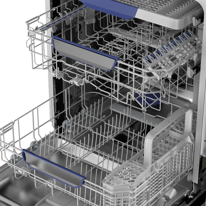 Empava EMPV-24BDW51 third rack with cup clips above the upper rack, interior detail