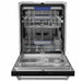 Empava 24 inch dishwasher EMPV-24BDW51, front view with door open showing all three racks