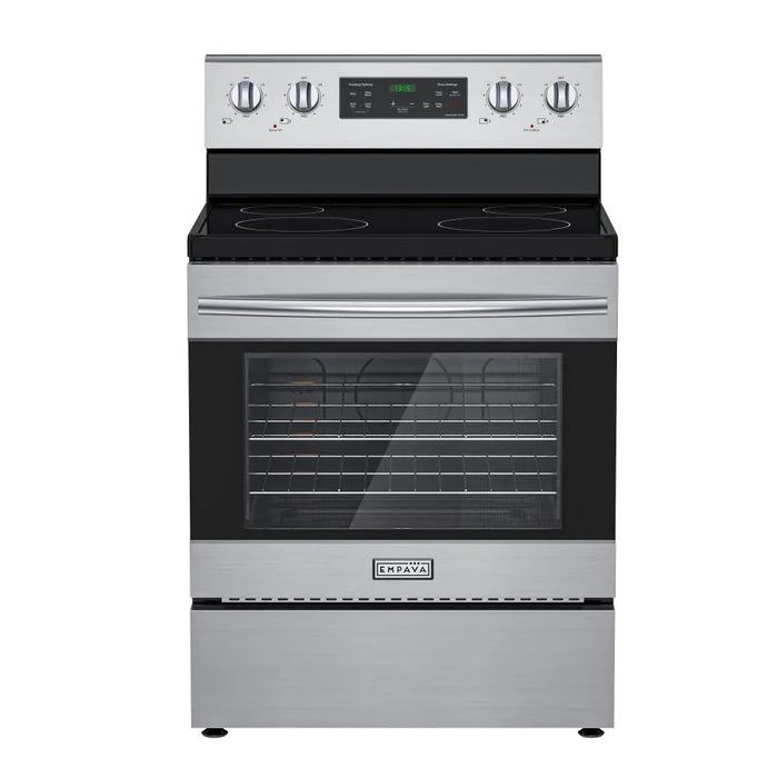 Empava EMPV-30ERX62 30 inch slide-in electric range with 4 radiant elements and a glass top