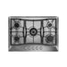 Empava EMPV-30GC21-GX 30 inch 5 burner gas cooktop in stainless steel with cast iron grates, front view