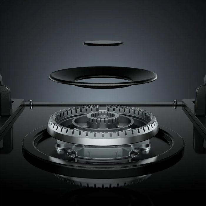 Exploded view of the Empava EMPV-30GC26-GX gas cooktop showing its component parts