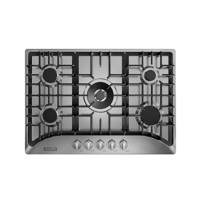 Empava EMPV-30GC5B70C-GX 30 inch built-in gas cooktop with 5 burners, front view
