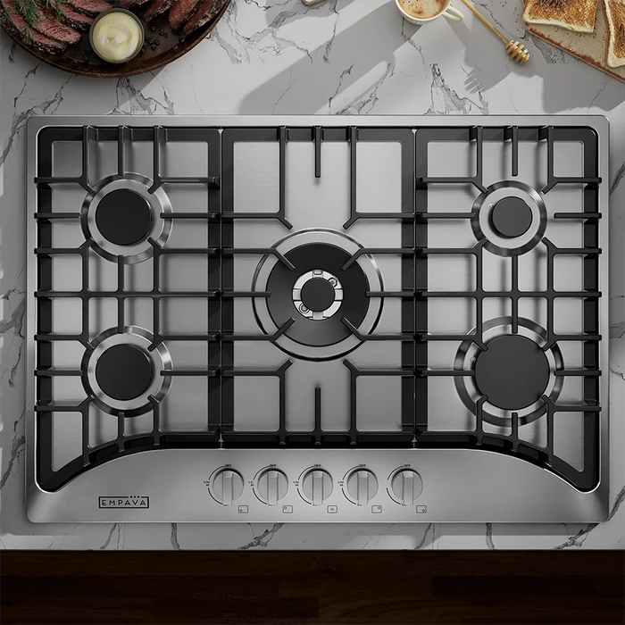 Empava EMPV-30GC5B70C-GX gas cooktop in a kitchen scene from another angle