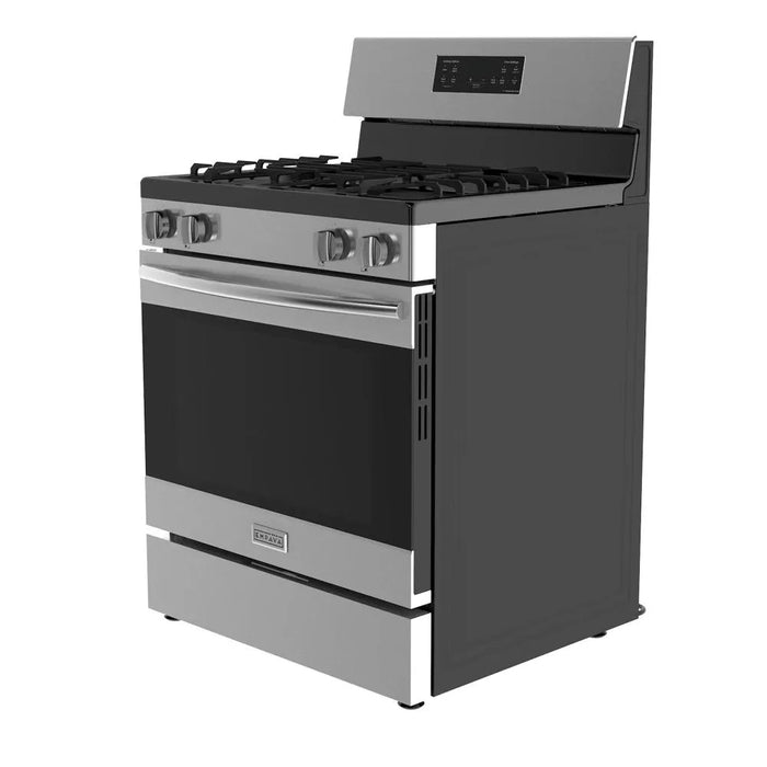 Empava EMPV-30GR14 gas range, angled front view showing the cooktop grates and oven door