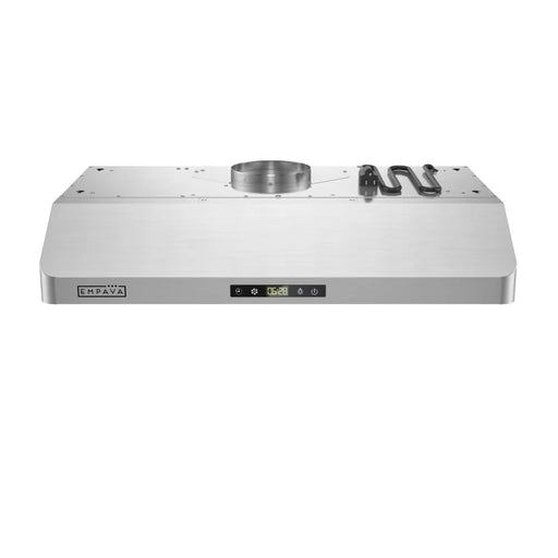 Empava EMPV-30RH16F 30 inch ductless under cabinet range hood in stainless steel, front view with controls
