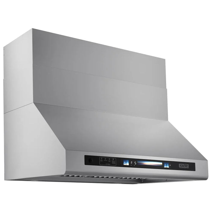 Empava EMPV-30RH18 30 inch 900 CFM wall mount range hood in stainless steel, angled front view