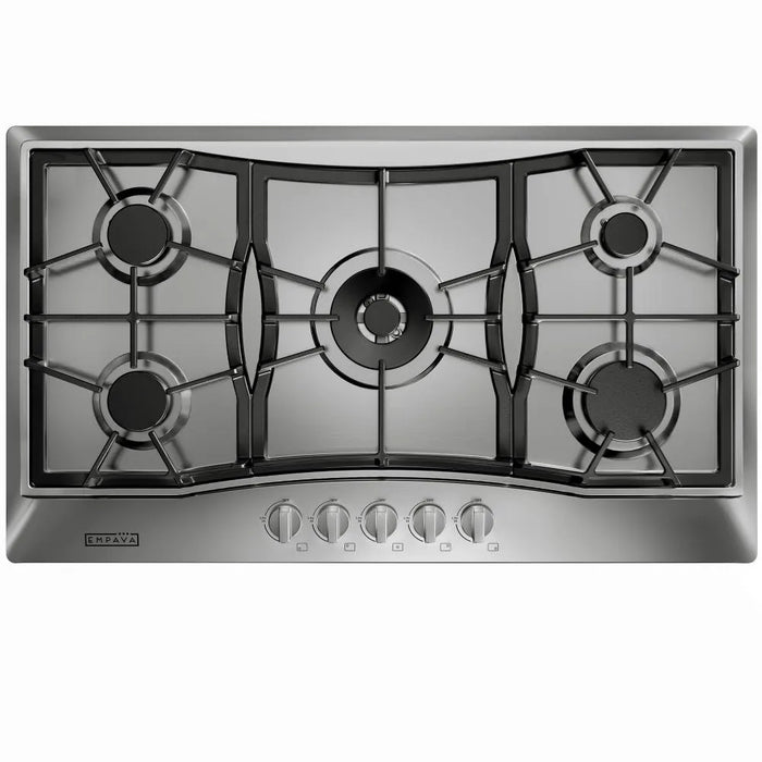 Empava EMPV-36GC61-GX 36 inch stainless steel gas cooktop with 5 burners