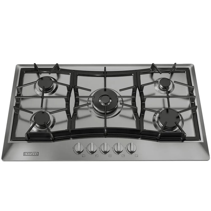 Empava EMPV-36GC61-GX 5 burner gas cooktop with a 20000 BTU triple ring burner