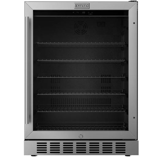 Empava EMPV-BR06S 24 inch built-in beverage refrigerator with glass door, stainless steel