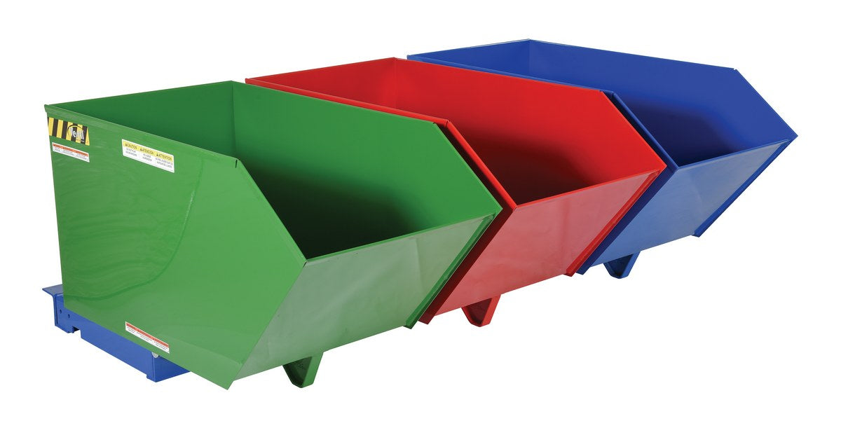 Vestil ENVIR-BIN Steel Triple Bin Recycling Hopper 2,000 lb. Capacity
