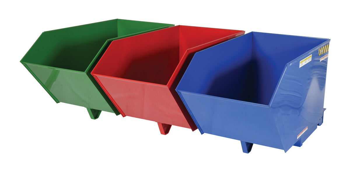 Vestil ENVIR-BIN steel triple bin recycling hopper - view 2
