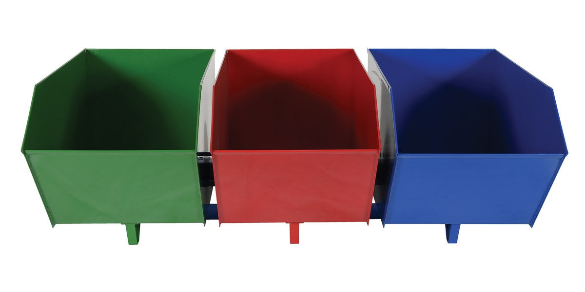Vestil ENVIR-BIN steel triple bin recycling hopper - view 3
