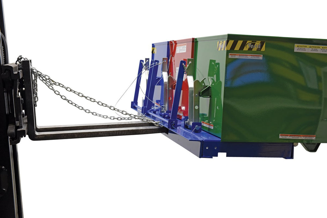 Vestil ENVIR-BIN steel triple bin recycling hopper - view 5
