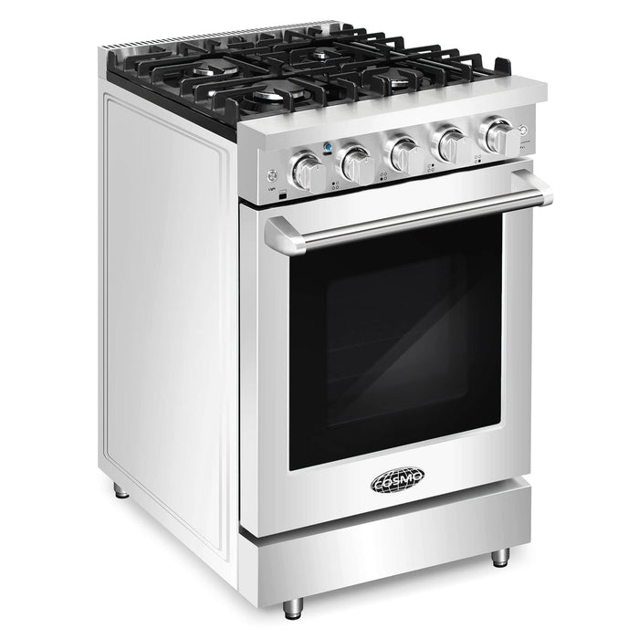Cosmo 24-Inch Slide-In Freestanding Gas Range with 4 Sealed Burners in Stainless Steel (COS-EPGR244) Cosmo
