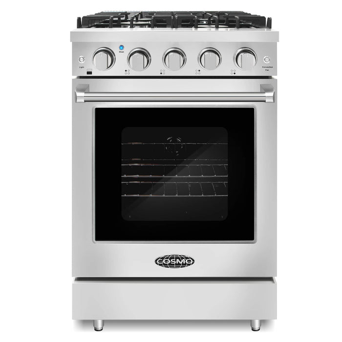 Cosmo 24-Inch Slide-In Freestanding Gas Range with 4 Sealed Burners in Stainless Steel (COS-EPGR244) Cosmo