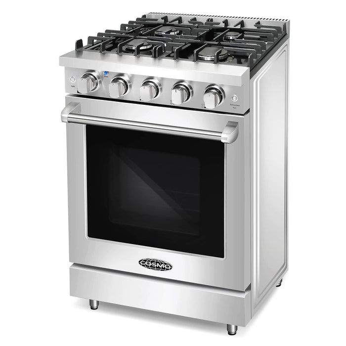 Cosmo 24-Inch Slide-In Freestanding Gas Range with 4 Sealed Burners in Stainless Steel (COS-EPGR244) Cosmo
