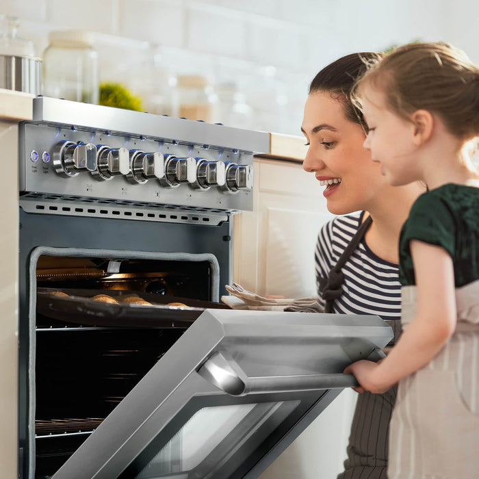 Cosmo 4-Piece Appliance Package - 30-Inch Gas Range, Wall Mount Range Hood, Dishwasher and Refrigerator in Stainless Steel (COS-4PKG-097) Cosmo