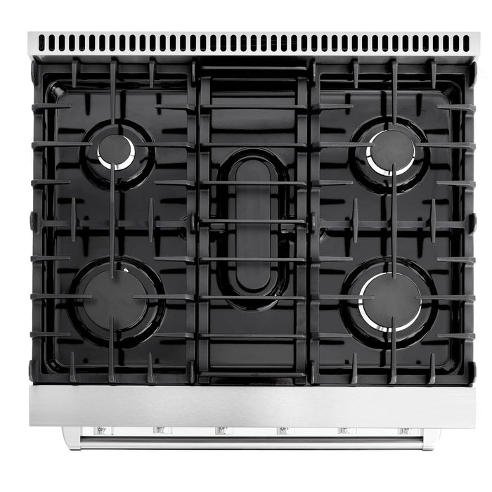 Cosmo 4-Piece Appliance Package - 30-Inch Gas Range, Island Mount Range Hood, Dishwasher and Refrigerator with Water Dispenser in Stainless Steel (COS-4PKG-693) Cosmo