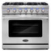 Cosmo 4 - Piece Appliance Package - 36-Inch Gas Range, Island Range Hood, Dishwasher and Refrigerator in Stainless Steel (COS-4PKG-120) Cosmo