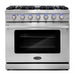 Cosmo 4 - Piece Appliance Package - 36-Inch Gas Range, Island Range Hood, Dishwasher and Refrigerator in Stainless Steel (COS-4PKG-120) Cosmo
