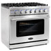 Cosmo 4 - Piece Appliance Package - 36-Inch Gas Range, Island Range Hood, Dishwasher and Refrigerator in Stainless Steel (COS-4PKG-120) Cosmo
