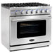 Cosmo 4 - Piece Appliance Package - 36-Inch Gas Range, Island Range Hood, Dishwasher and Refrigerator in Stainless Steel (COS-4PKG-120) Cosmo