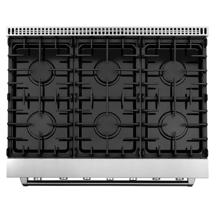 Cosmo 4 - Piece Appliance Package - 36-Inch Gas Range, Island Range Hood, Dishwasher and Refrigerator in Stainless Steel (COS-4PKG-120) Cosmo