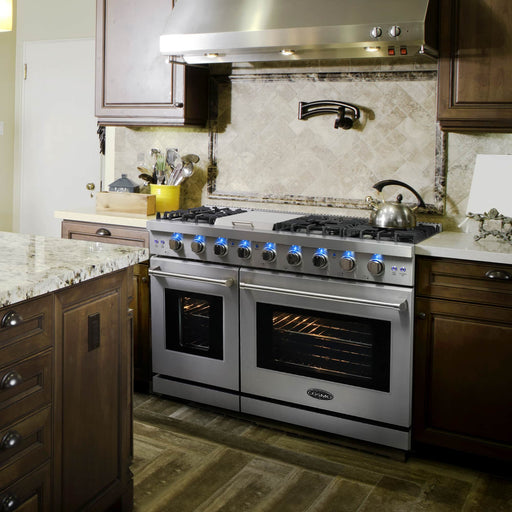 Cosmo 48-Inch 6.8 Cu. Ft. Double Oven Gas Range in Stainless Steel (COS-EPGR486G) Cosmo