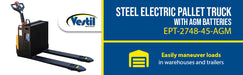 Vestil EPT-2748-45-AGM steel electric pallet truck with agm batteries feature overview 2