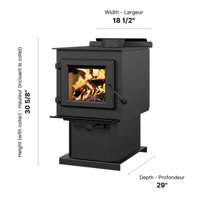 Englander Blue Ridge 100 N Wood Stove ESW0002 – dimensions diagram