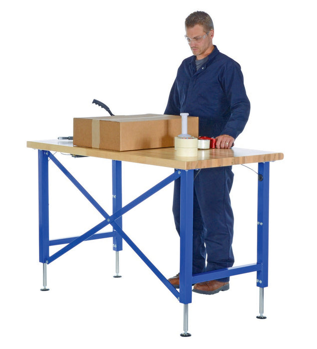 Vestil EWB-6030 steel/wood manual adjustable ergonomic work bench - view 4