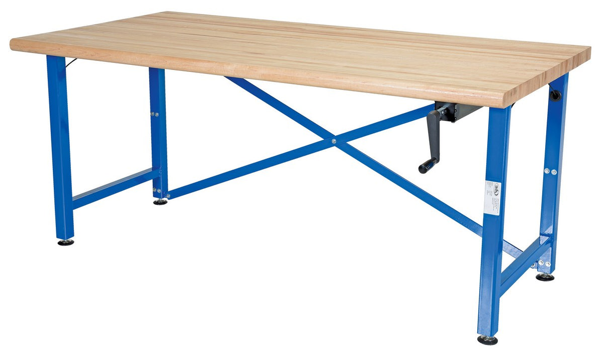 Vestil EWB-7236 steel/wood manual adjustable ergonomic work bench - view 2