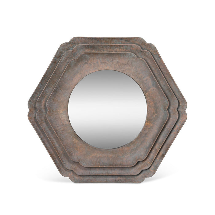 Park Hill Collection La Boheme Round Hex Layered Mirror EWI26004 Park Hill Collection