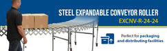 Vestil EXCNV-R-24-24 steel expandable conveyor roller feature overview 3